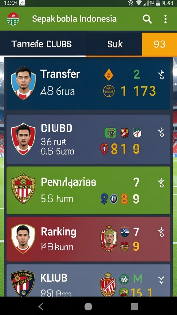 Fitur live streaming pertandingan sepak bola yang memikat.
