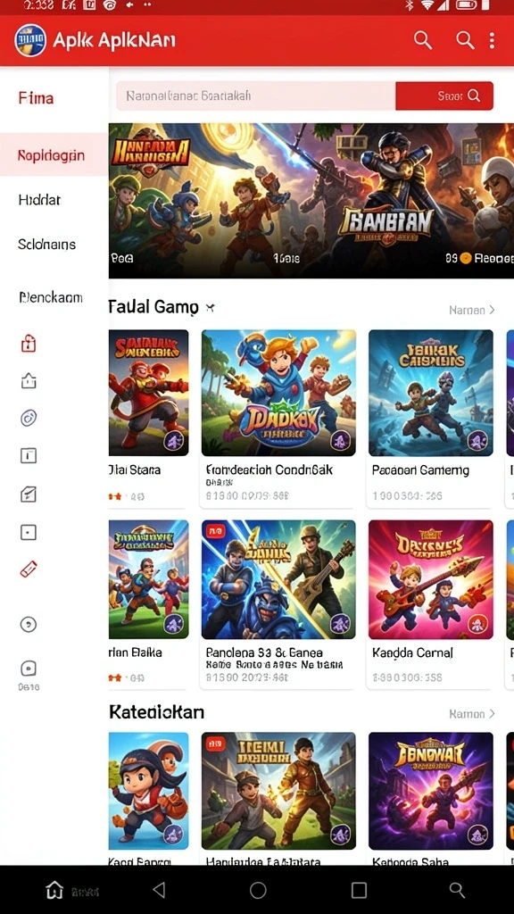 Menu permainan dengan berbagai pilihan level.