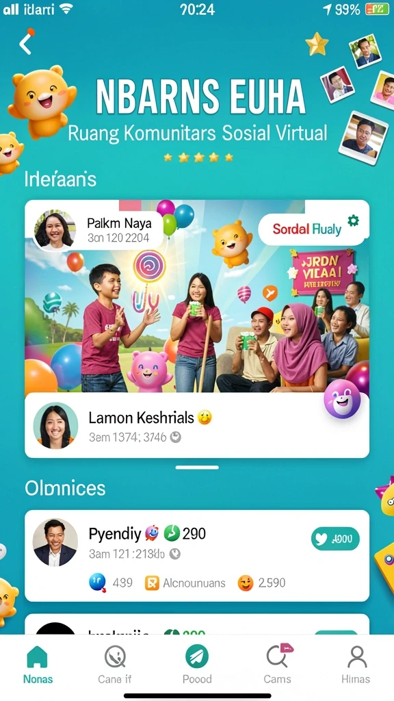 Fitur chat untuk berinteraksi dengan pemain lain.