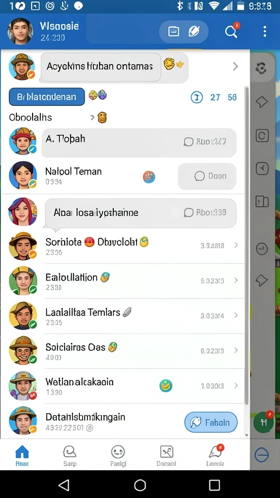 Tampilan fitur chat yang memudahkan interaksi dengan pemain lain.