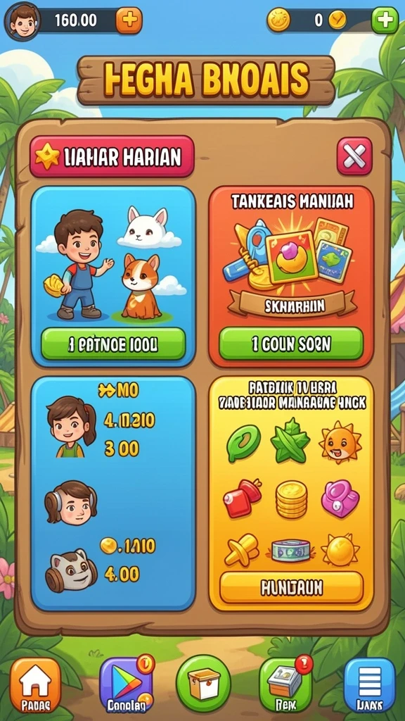 Berbagai pilihan permainan untuk dinikmati pemain.