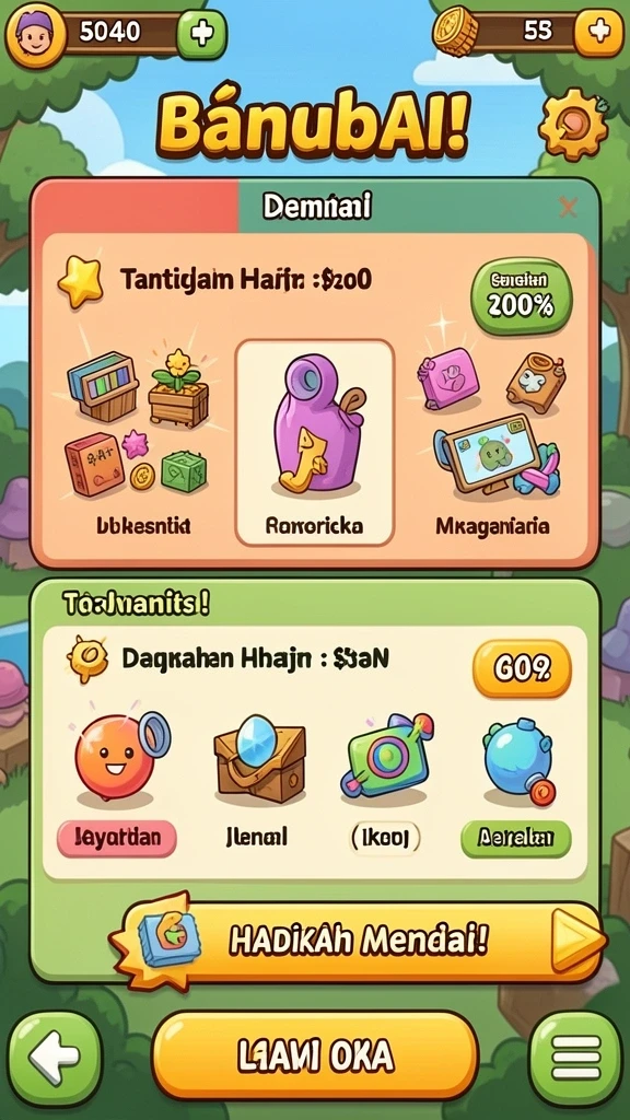 Grafis yang memukau dengan warna yang cerah.